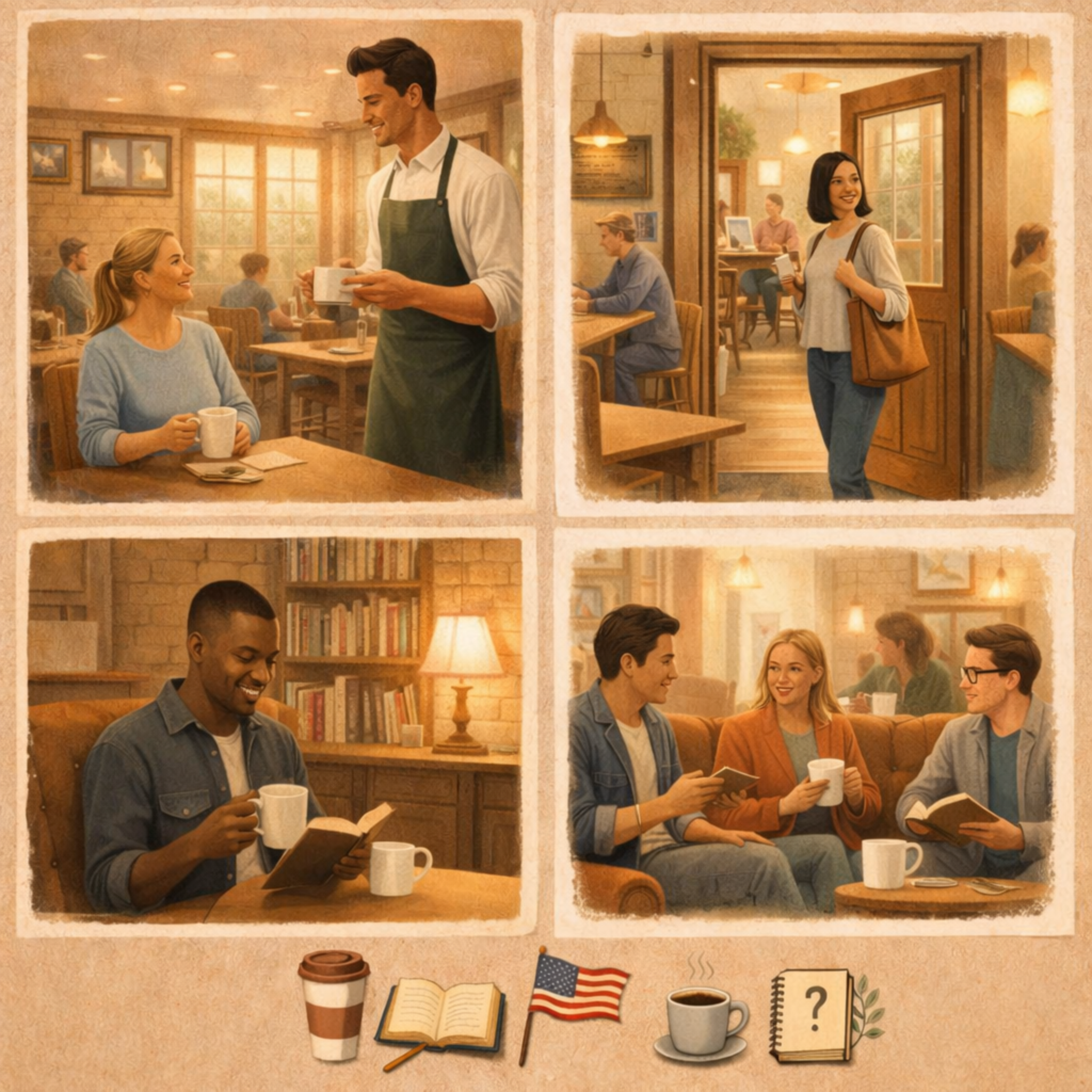 Entering an American cafe