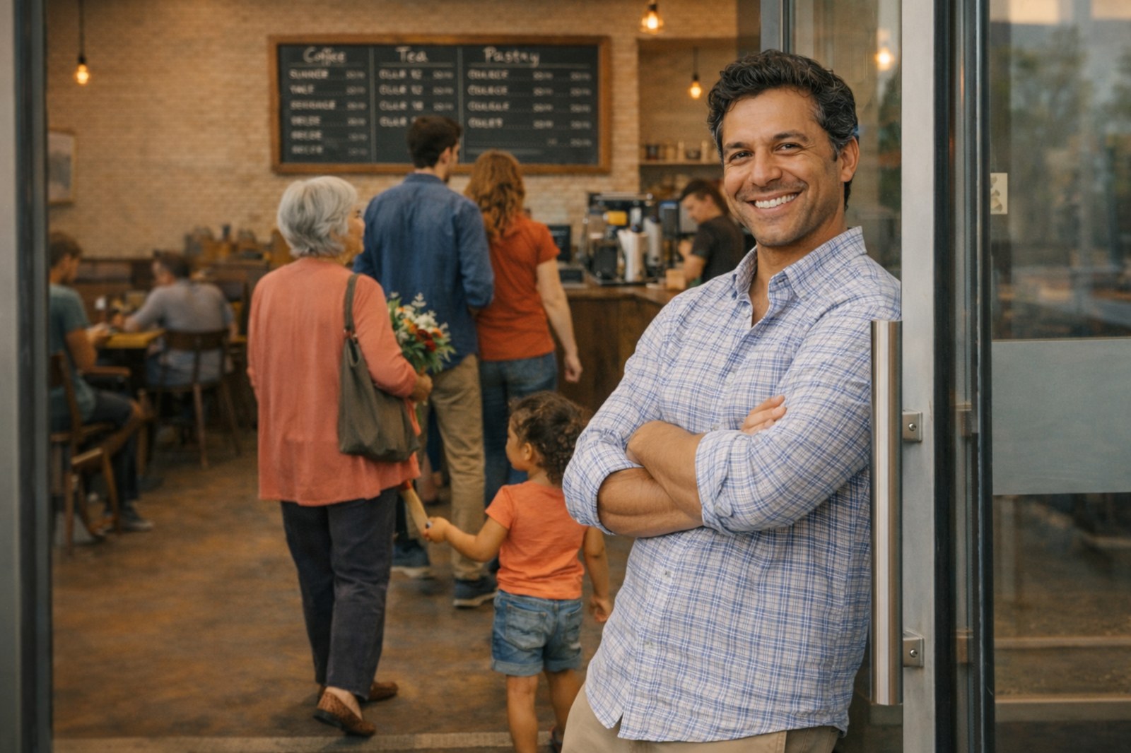Man opening the door